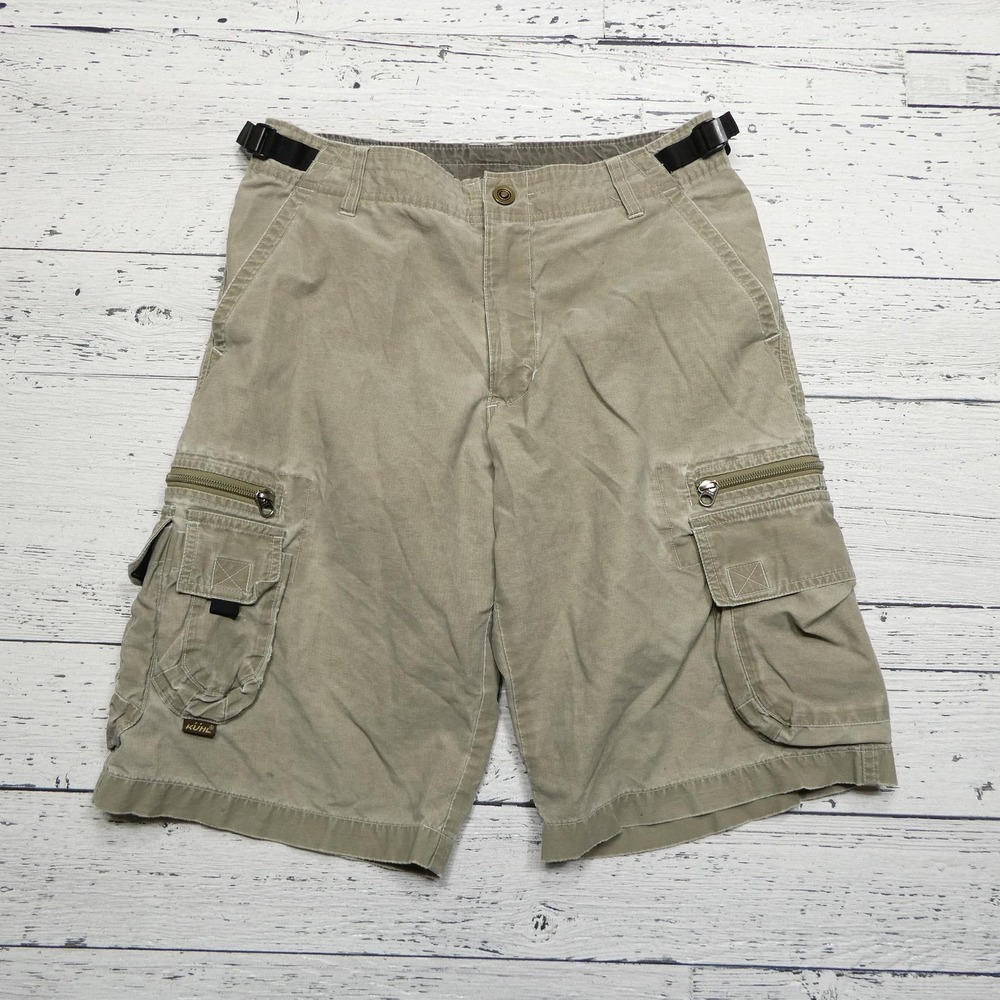 Kuhl Cargo‎ Shorts Mens Small Khaki Outdoor Hiking KUHLdry Evaporative Comfort